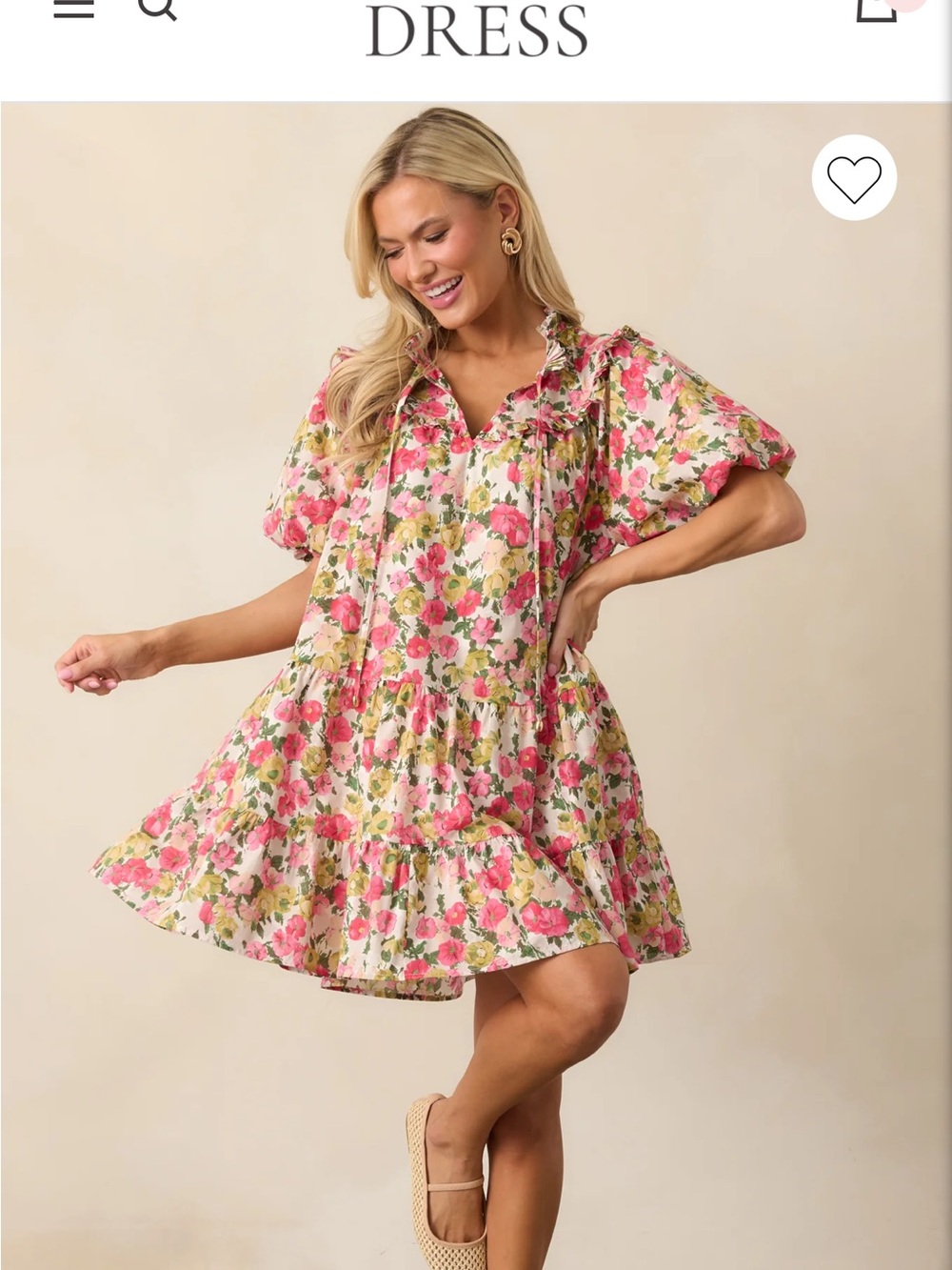entro Pink Multi Floral Ruffle Tiered Mini Dress